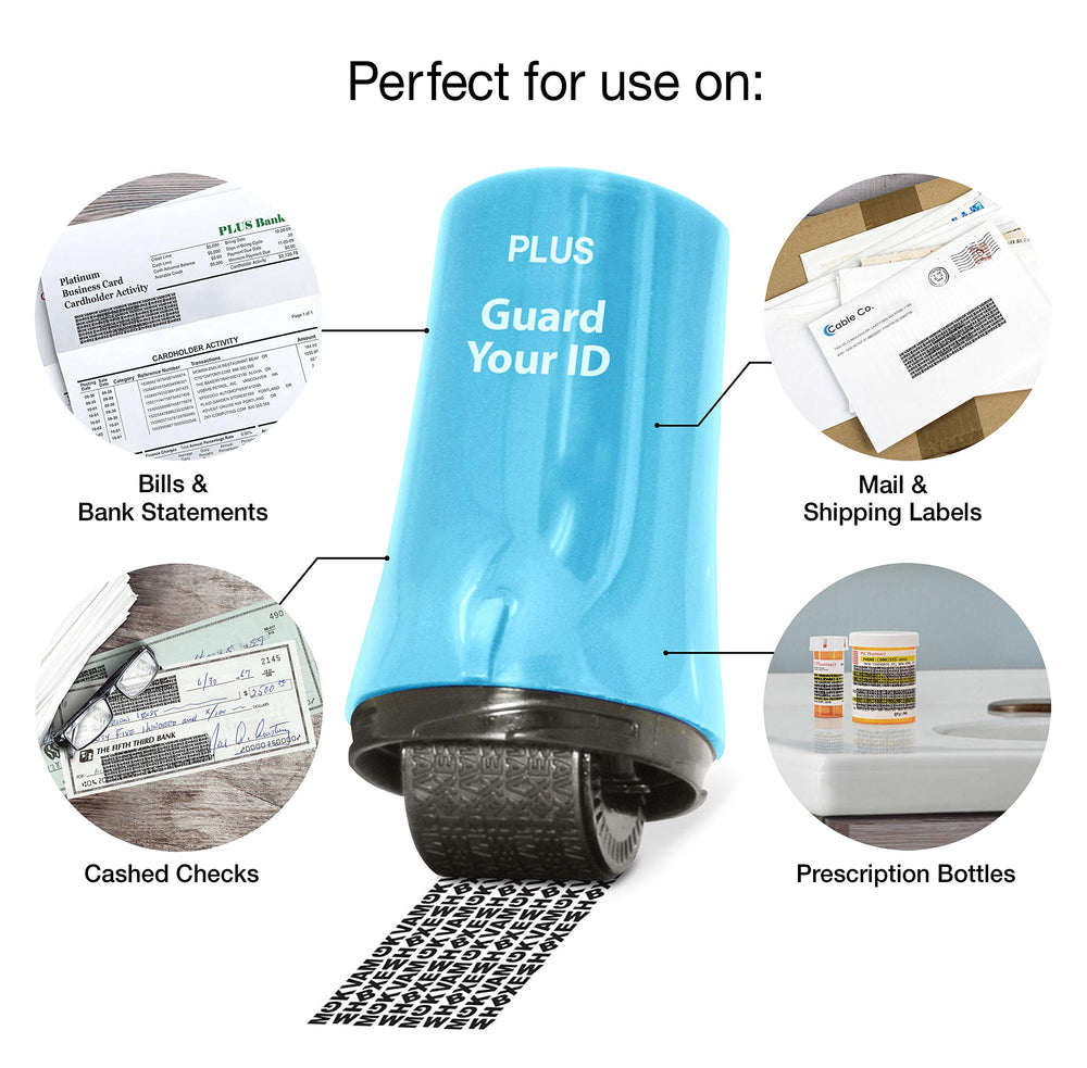 PLUS Guard Your ID roller protects bills and statements during mail.