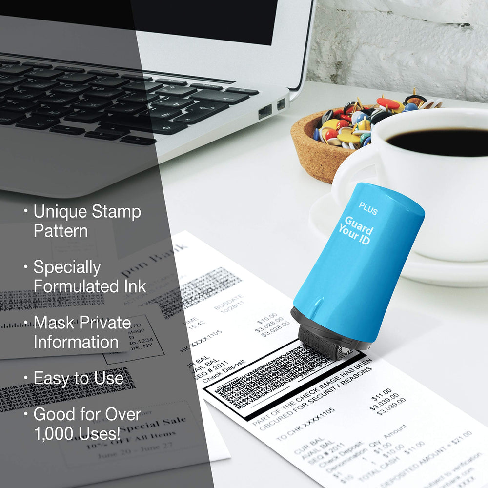 PLUS Guard Your ID roller covers multiple lines per pass on documents.