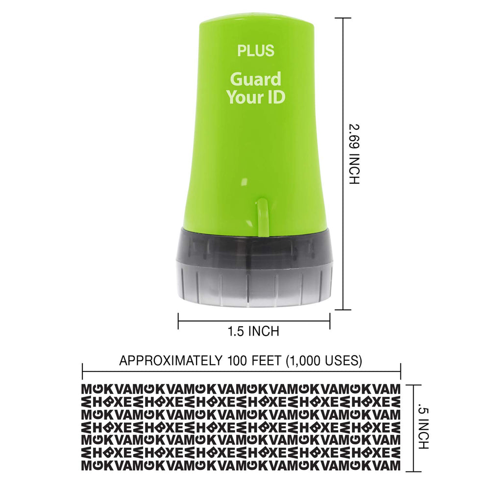 PLUS Guard Your ID roller offers mess-free security with no noise.