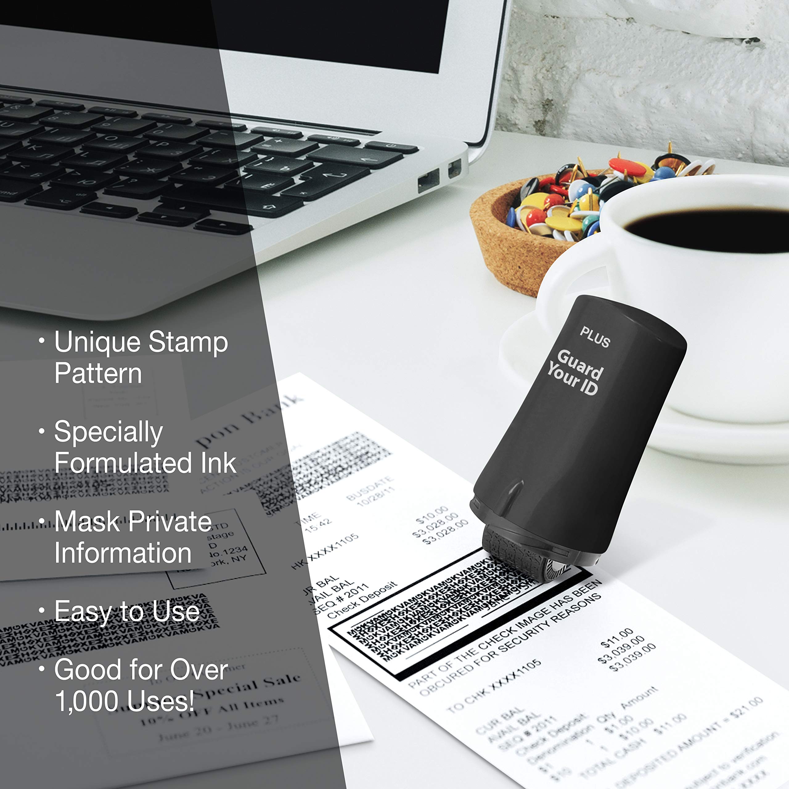 PLUS Guard Your ID roller cap twist demonstrates simple, user-friendly operation.