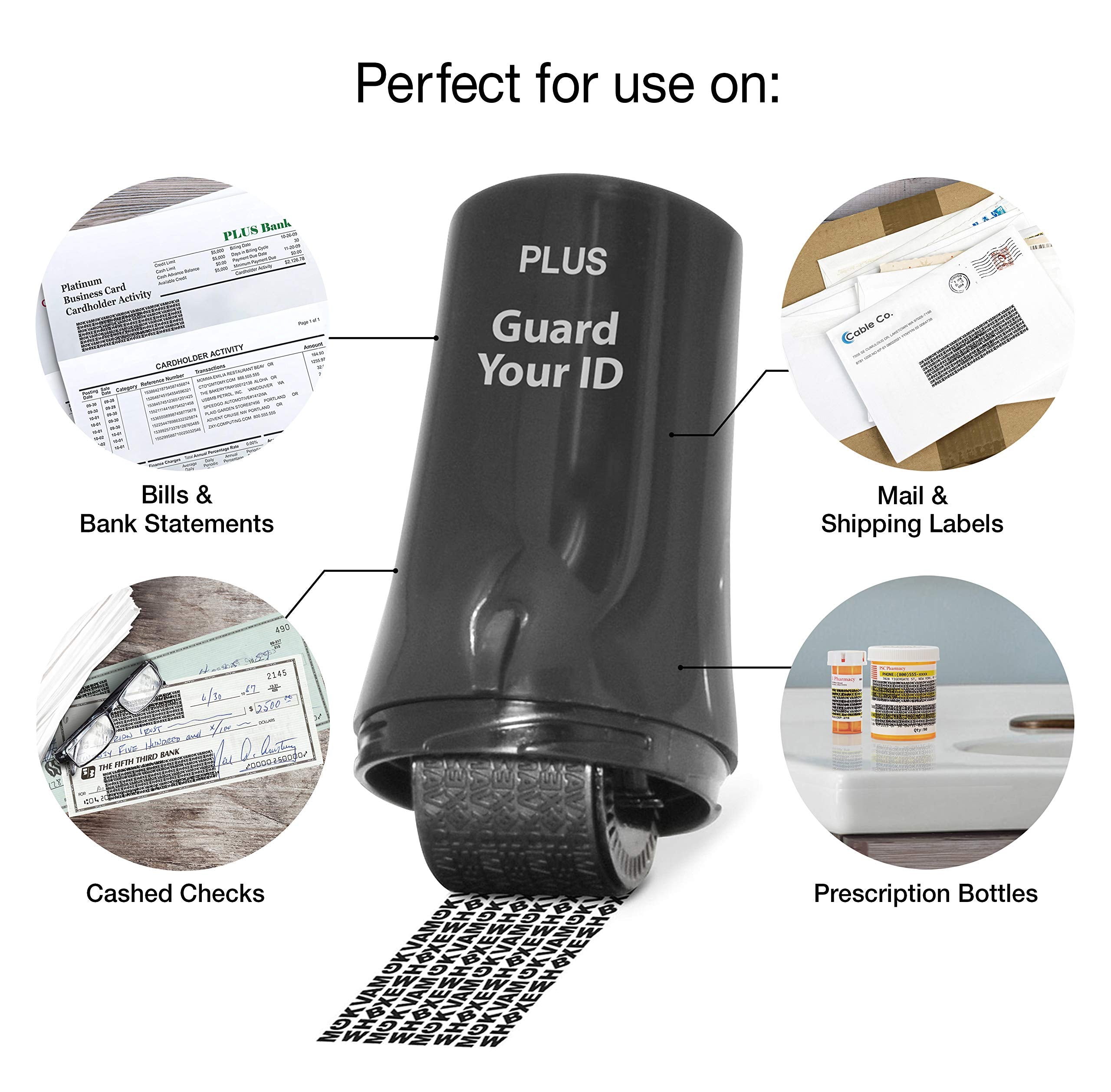 PLUS Guard Your ID roller masking tax documents keeps personal data discreet.
