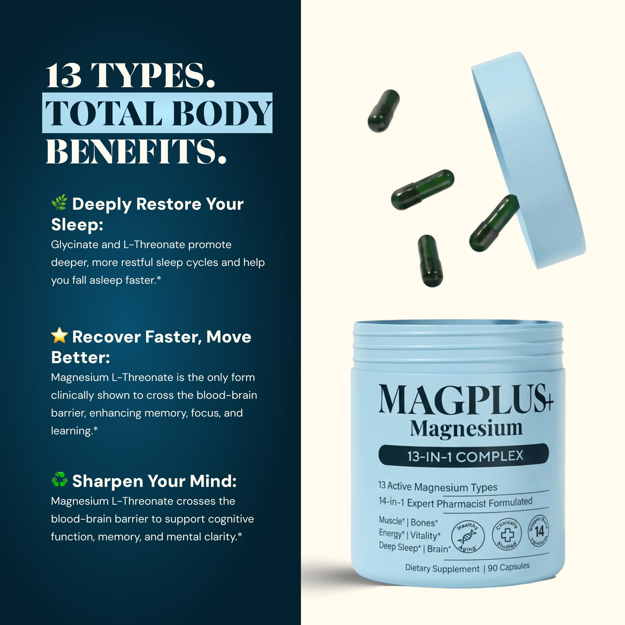 Plus+Ultra MAGPLUS+ brain-focused image suggests memory support.