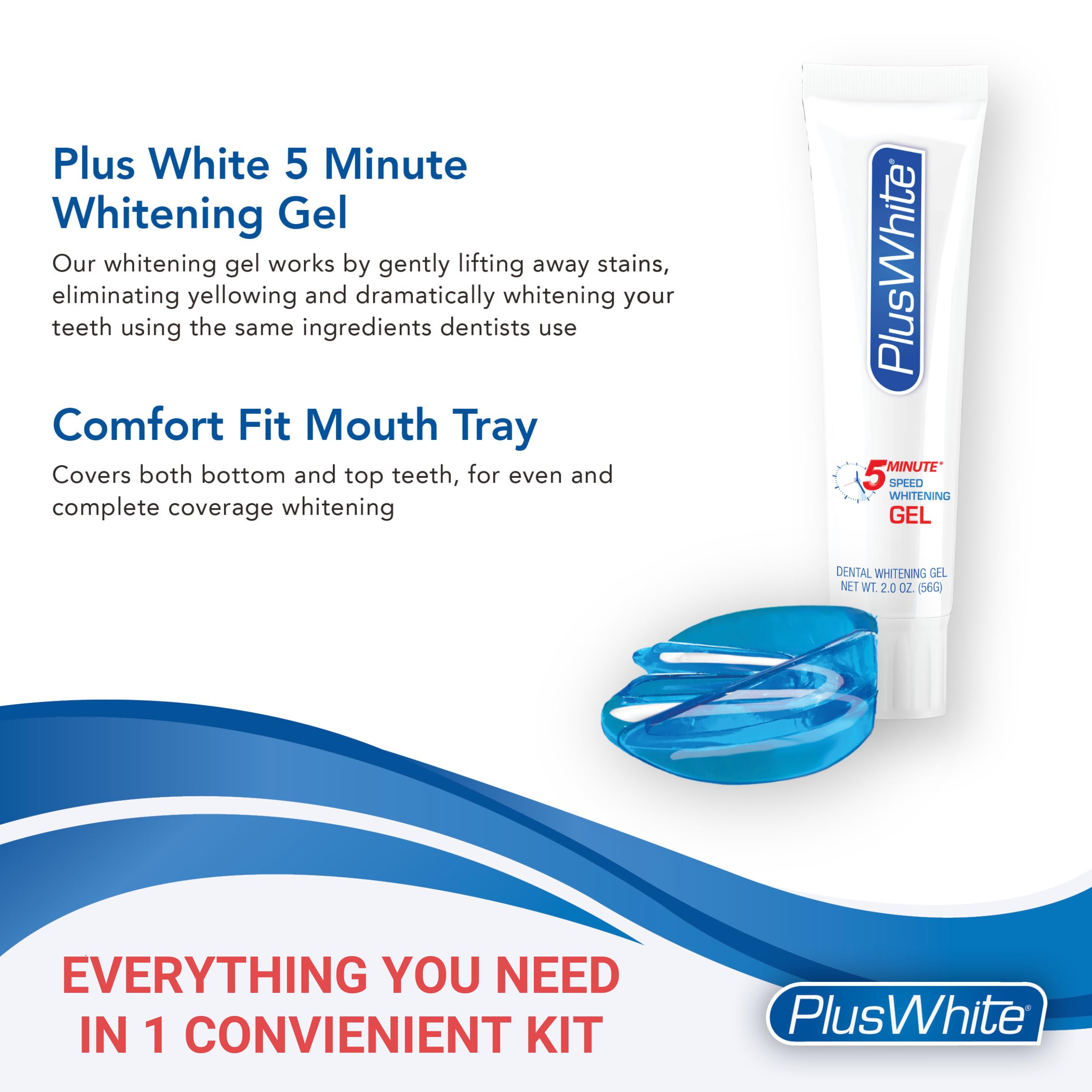 Plus White enamel-friendly, non-abrasive whitening formula protects enamel.