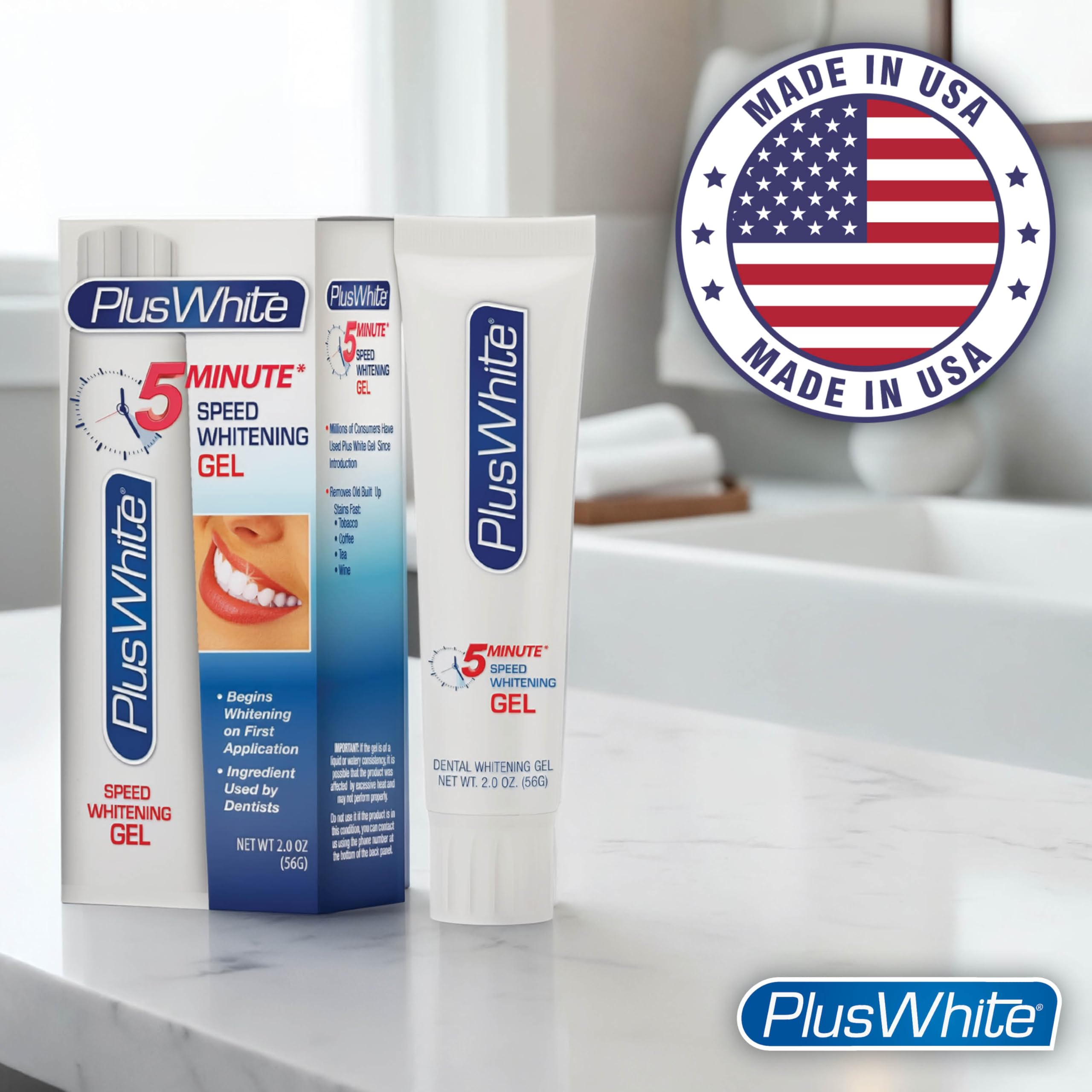 Plus White Speed Gel Texture closeup highlights enamel-friendly formula
