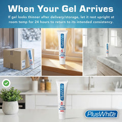 Plus White Speed Whitening Tray Application showing three home methods