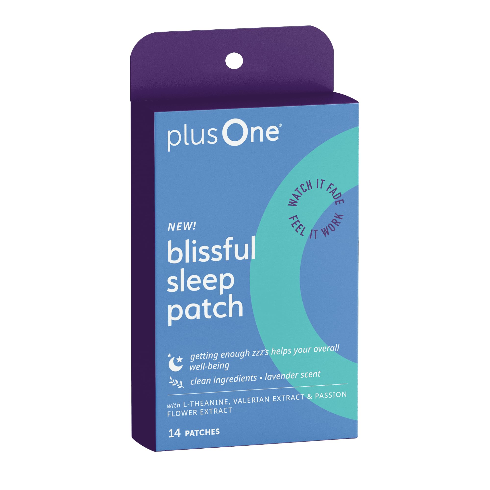 plusOne Blissful Sleep Patches packaging shows easy peel-and-stick convenience
