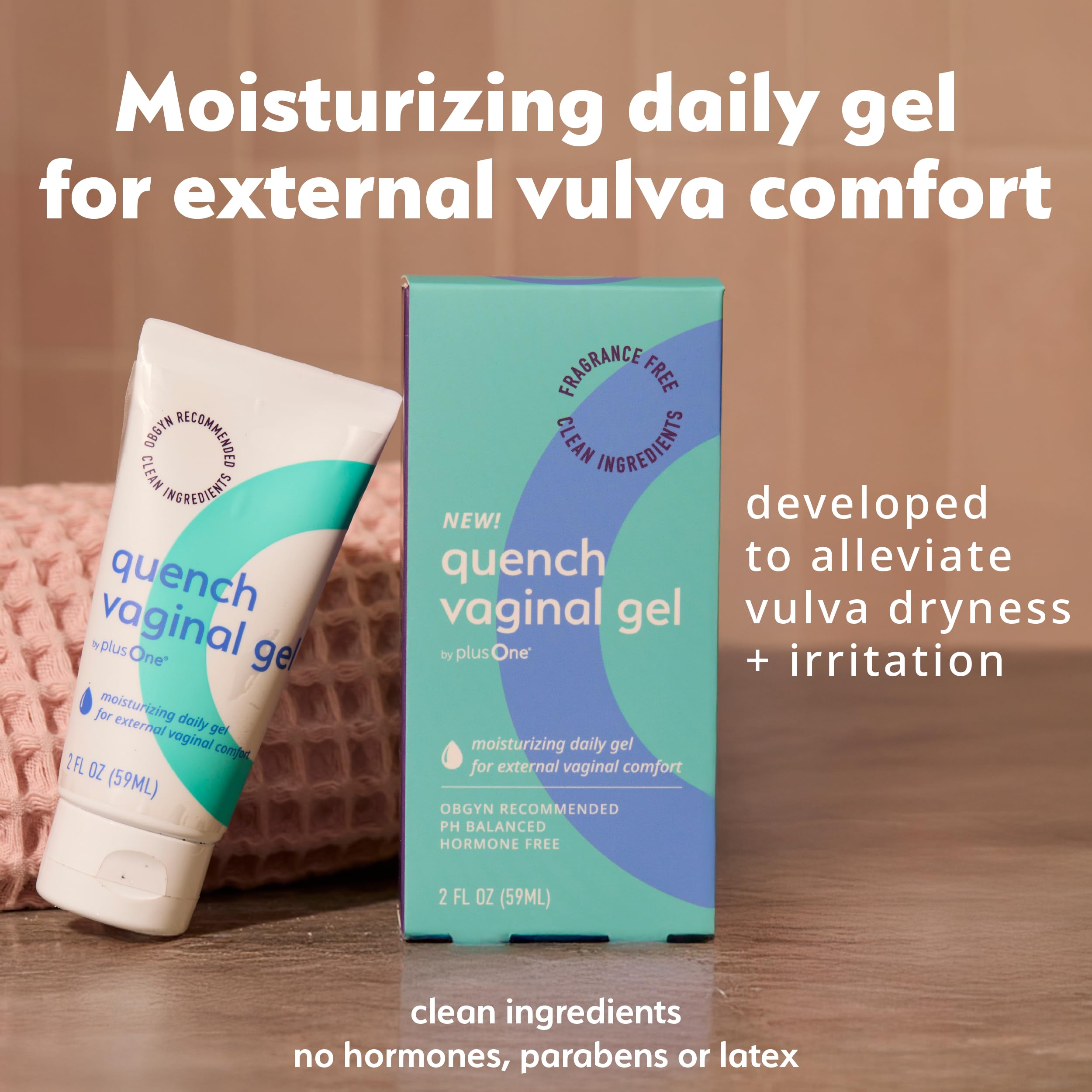 PlusOne hyaluronic acid vaginal moisturizer jar delivers rich moisture.