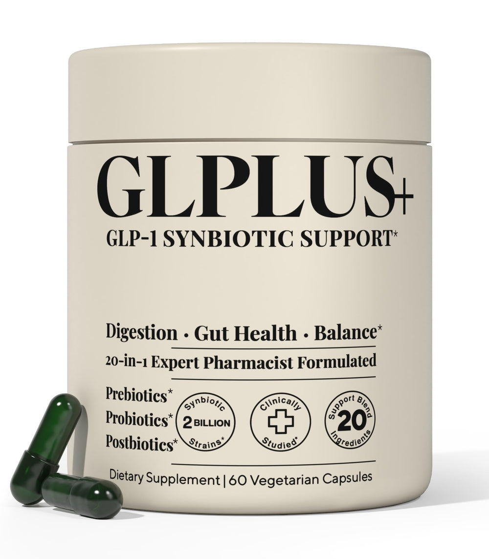 Plus+Ultra GLP-1 Support bottle pour for on-the-go nausea relief.