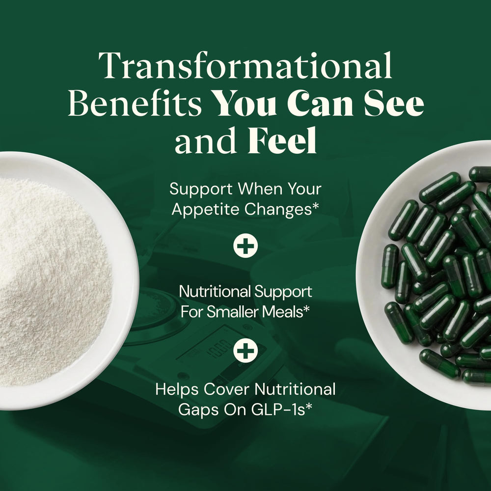 Plus+Ultra GLP-1 Support synbiotic blend supports gut balance.