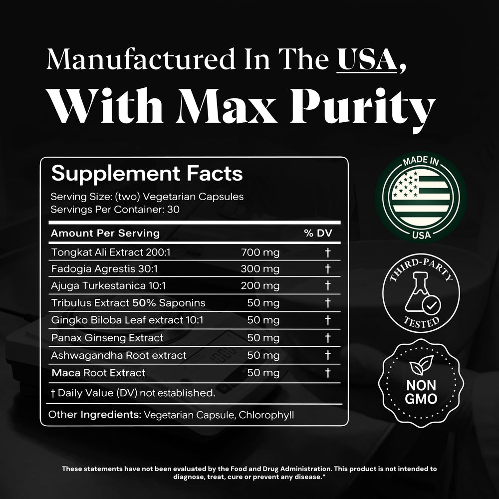 Plus+Ultra TestPlus 60 capsules bottle suggests easy daily use