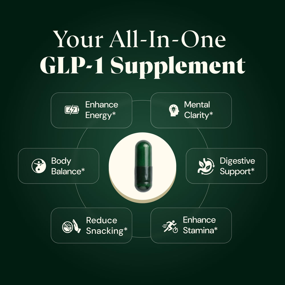 Plus+Ultra GLPLUS+ bottle label closeup highlights berberine and cinnamon for appetite support.