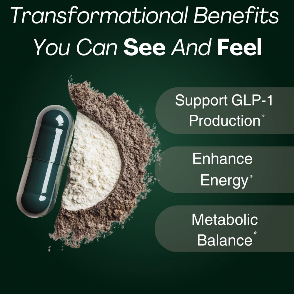 Plus+Ultra GLPLUS+ ingredients collage illustrating the 10-in-1 formula.