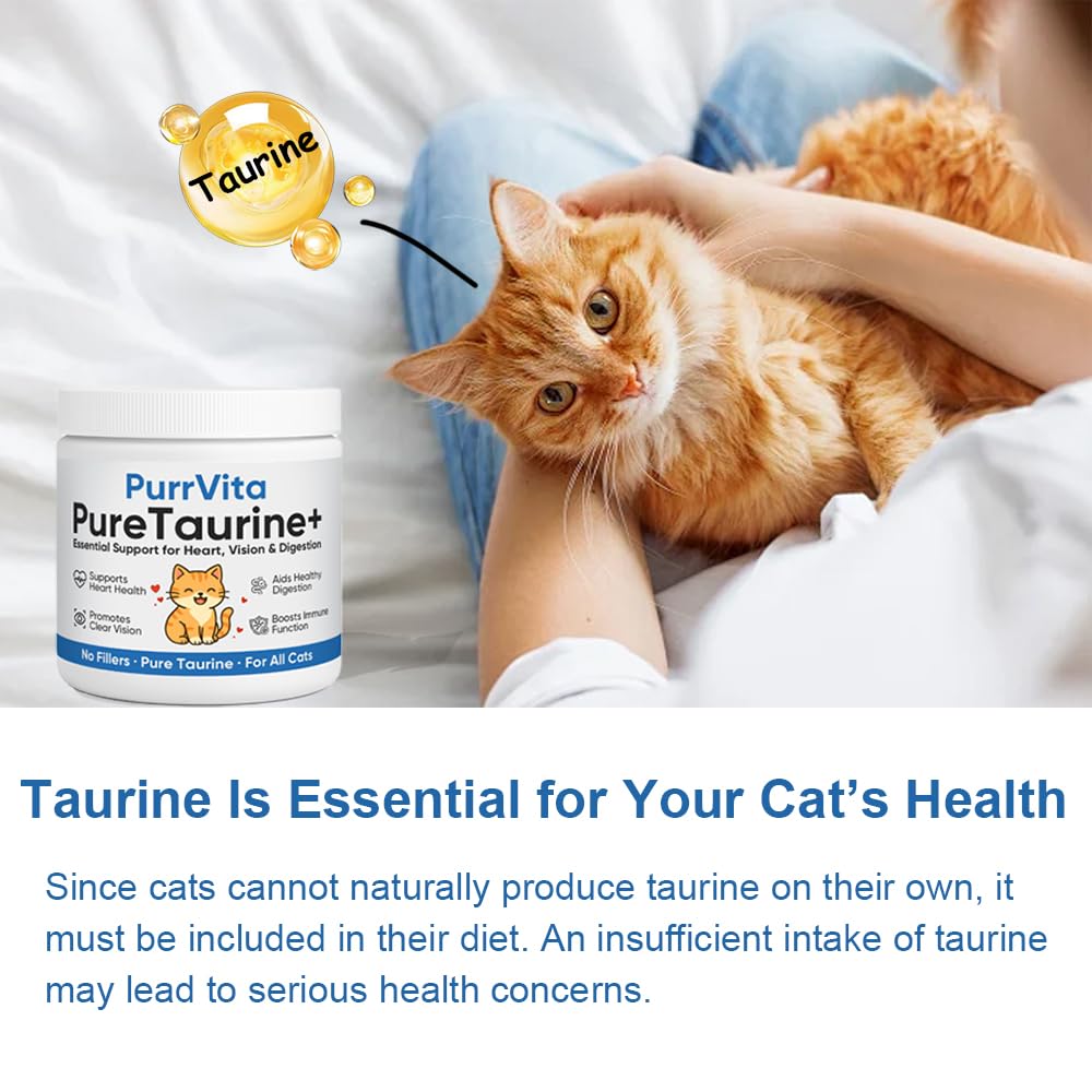 Plynxe PurrVita taurine powder scoop for precise daily dosing.