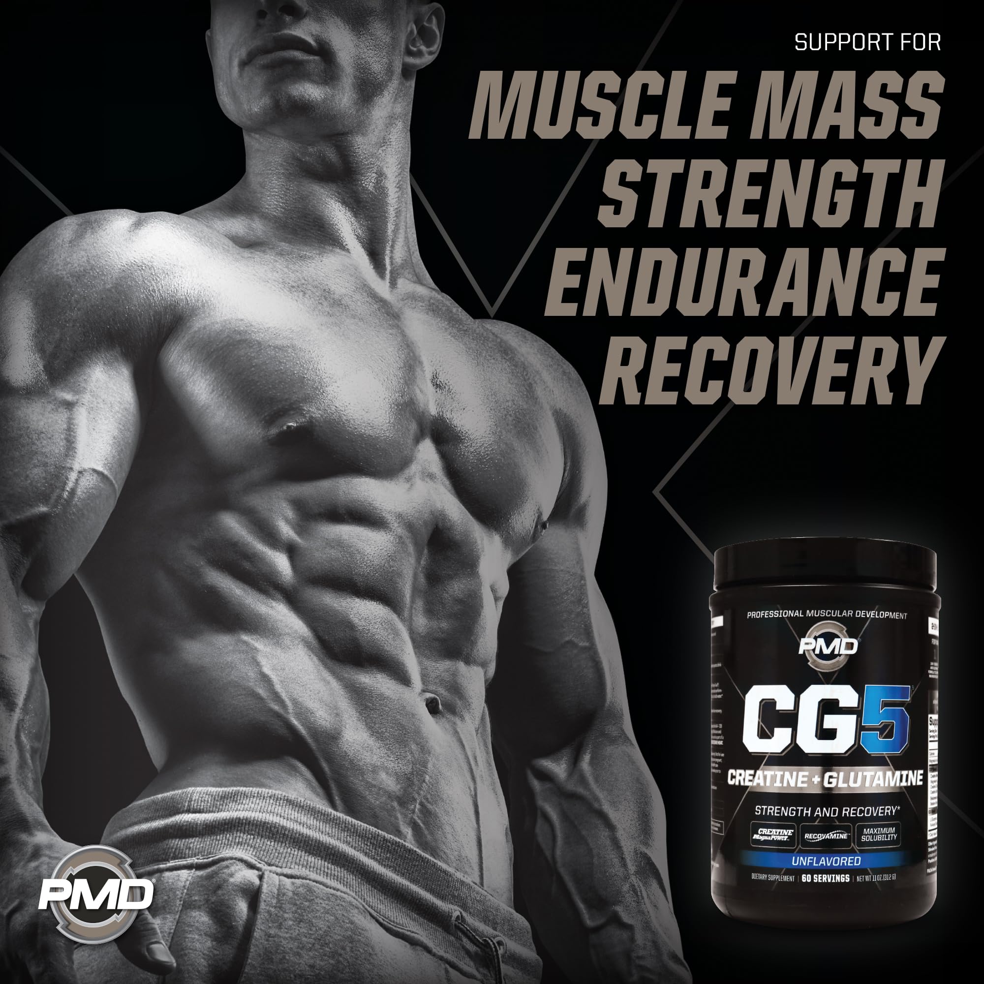 PMD CG5 powder in shaker ready to blend for an unflavored drink.