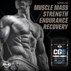 PMD CG5 powder in shaker ready to blend for an unflavored drink.