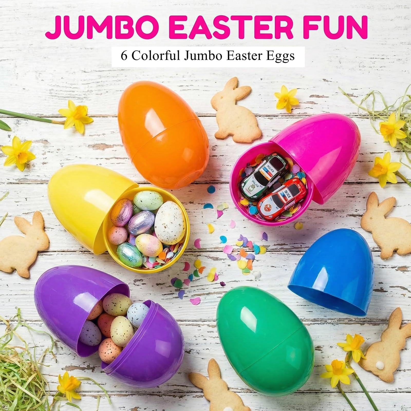 PNIOTAIN green 6-inch jumbo Easter egg, reusable year after year.