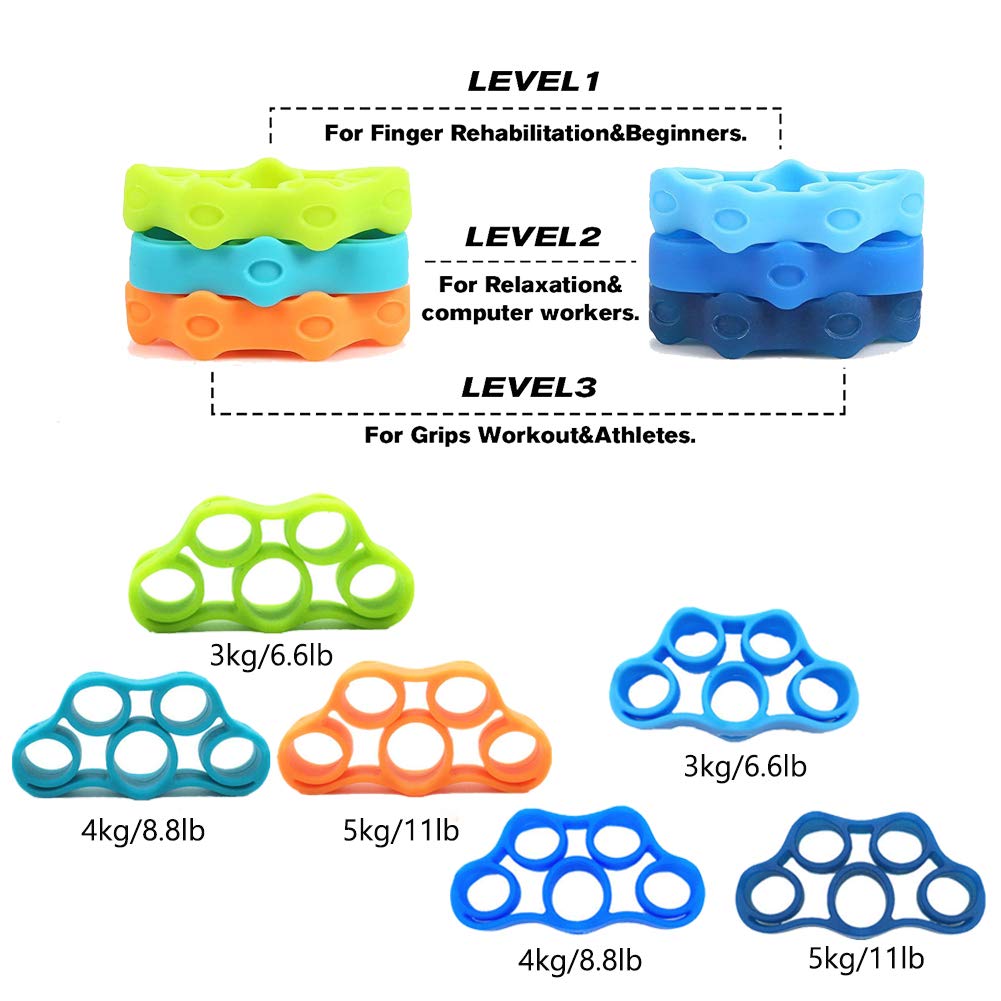 PNRskter finger exerciser set with six pieces for finger dexterity
