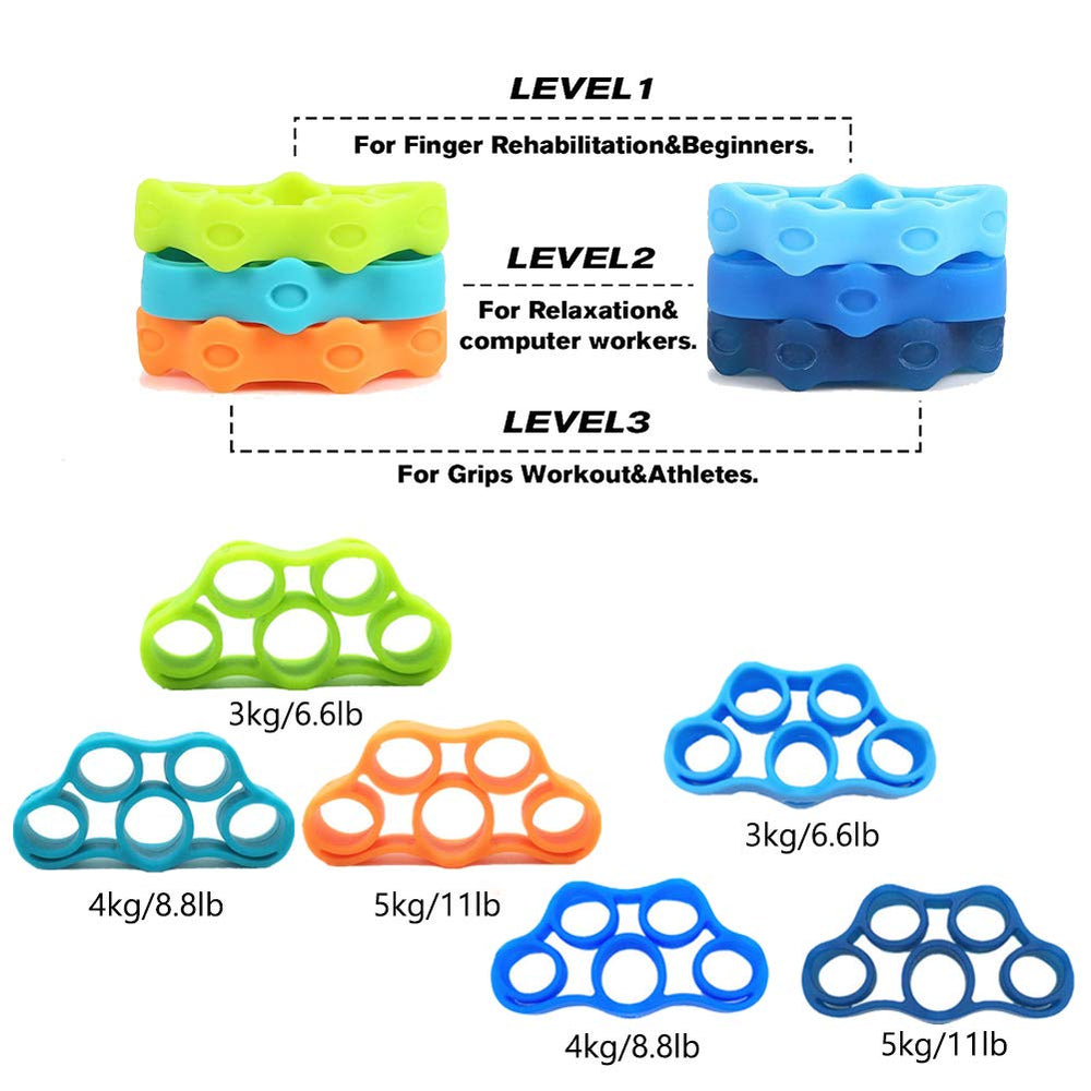 PNRskter finger exerciser set with six pieces for finger dexterity