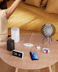 POANES 8-Port USB Charger top view highlighting slim profile fits easily in luggage.