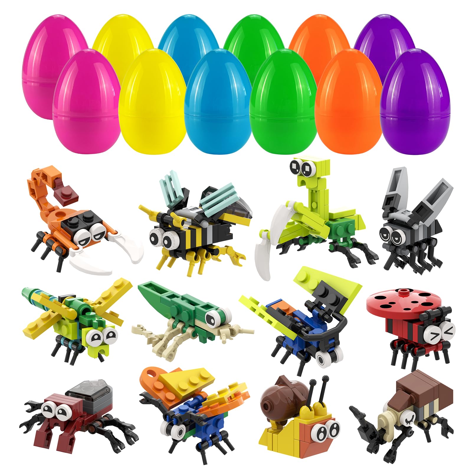 POATROZON Easter egg with building blocks for creative play during egg hunts