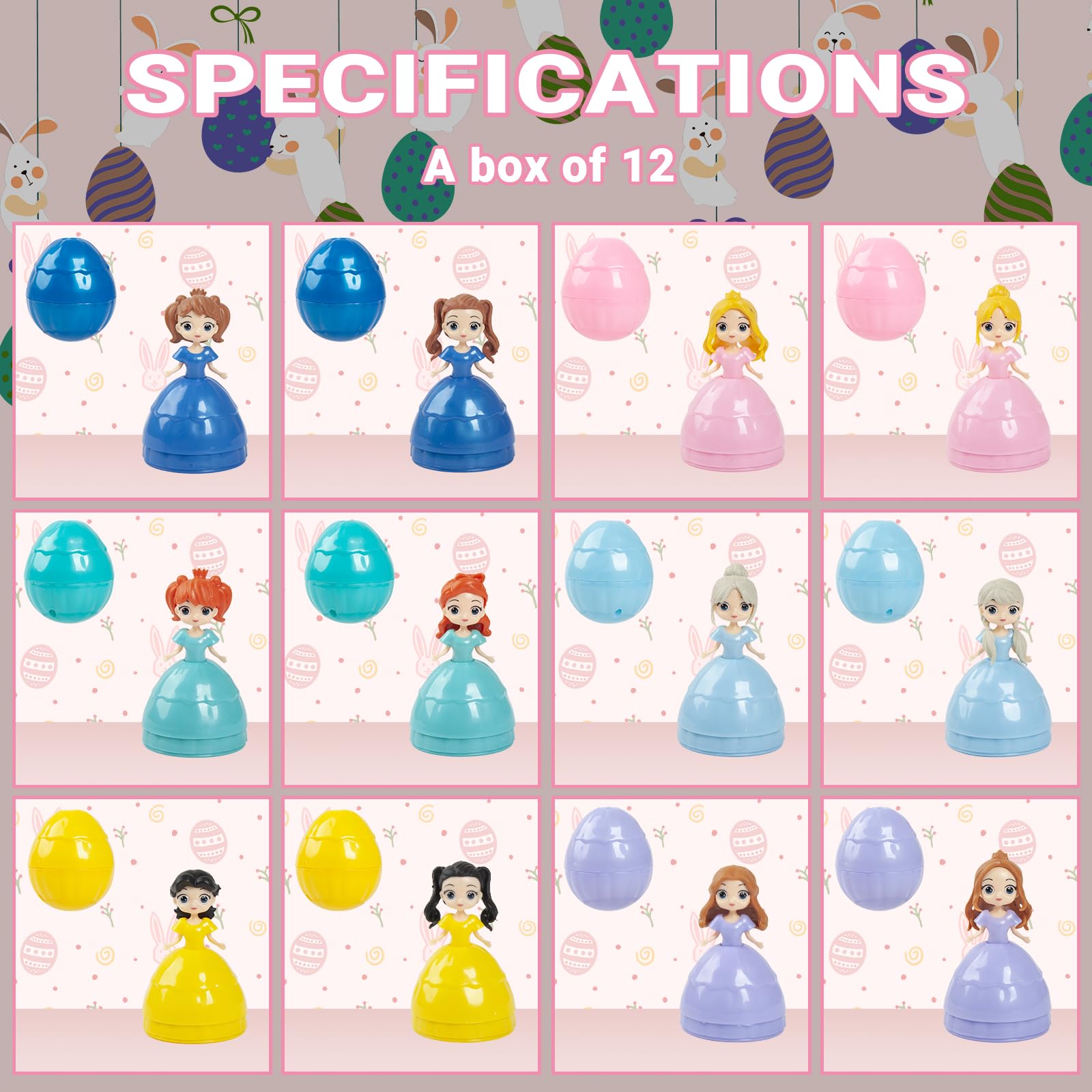 POATROZON plastic eggs in six colors for festive Easter baskets.