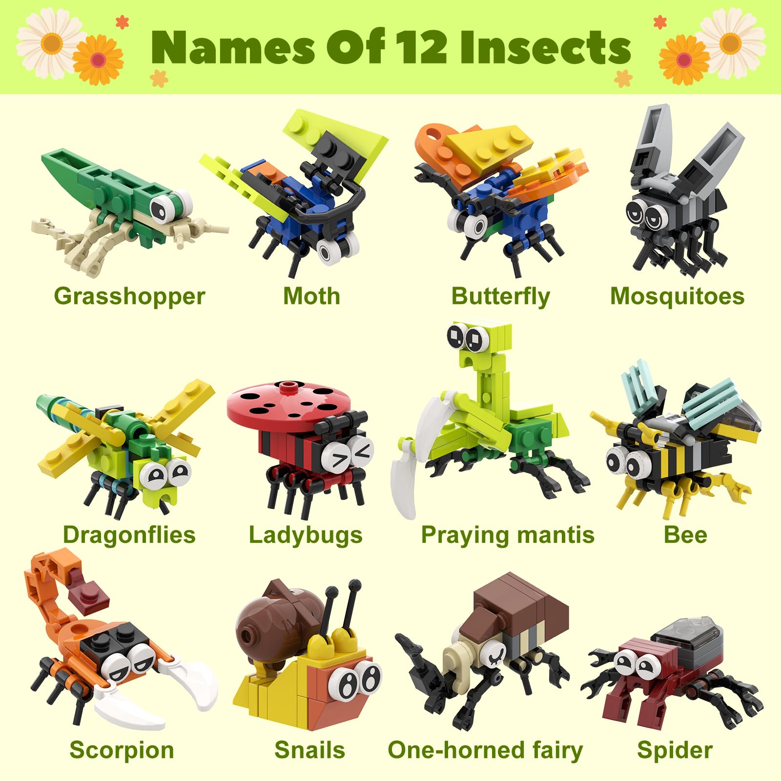 POATROZON assembly guide helps kids build insect designs