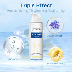 POBEMY Skin Bleaching Cream dispenser showing precise application for targeted brightening