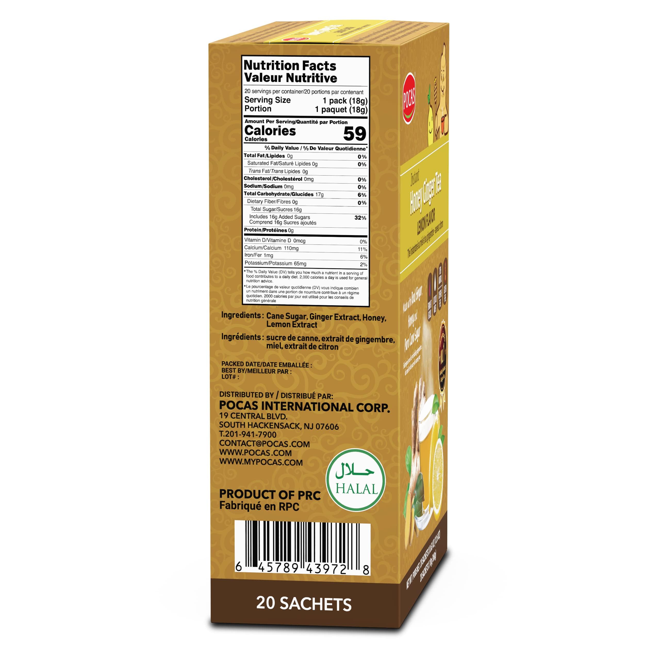 Pocas Honey Ginger Tea crystals dissolving in hot water for a comforting cup