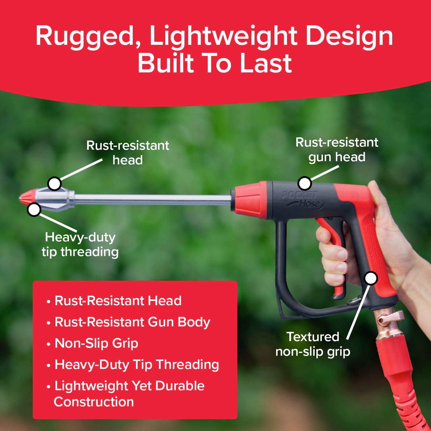 Pocket Hose Arrow compact design stores neatly yet powerful