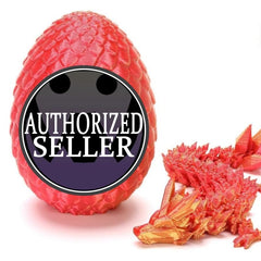 Podafu dragon egg with realistic scales and tail, a tactile fidget centerpiece.