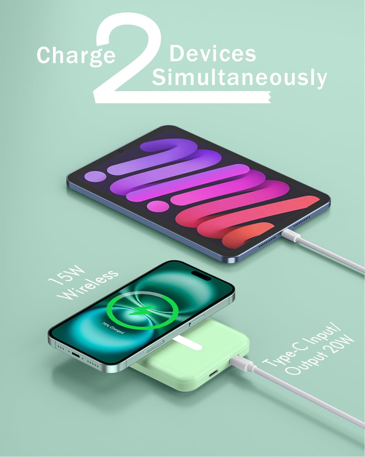 Podoru supports USB-C 20W fast wired charging
