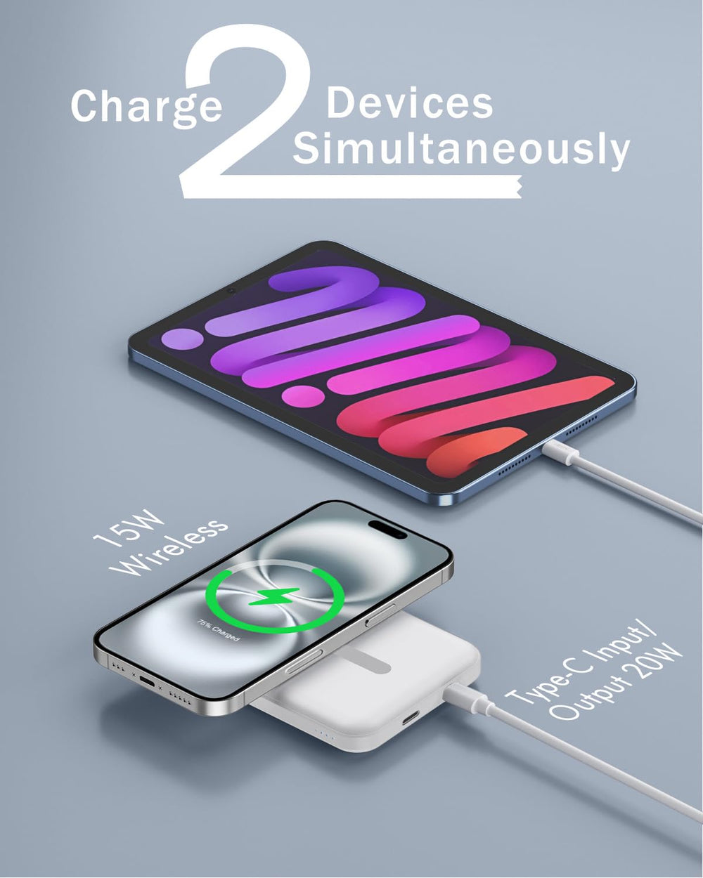 Podoru charging options include 12W Lightning input and up to 18W USB-C input for flexible recharging.