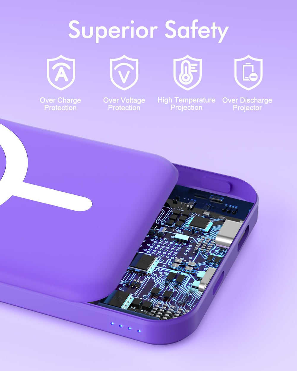 Podoru MagSafe Battery Pack Demon Purple finish for stylish protection
