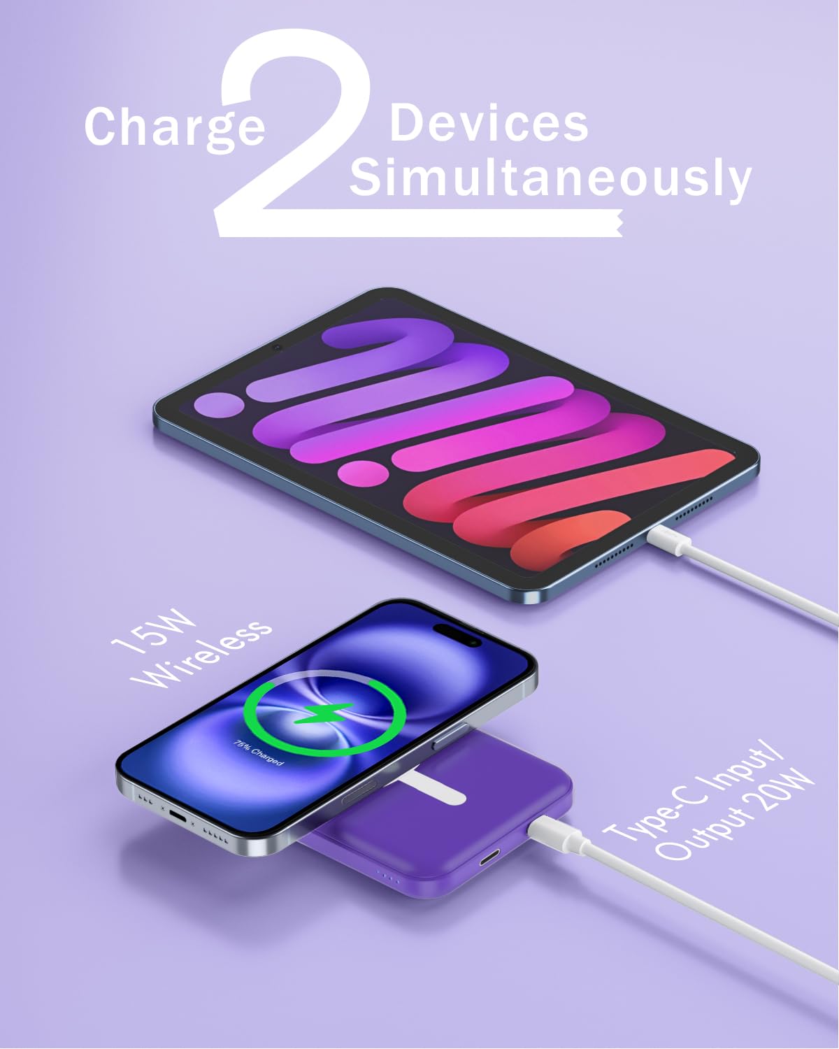 Podoru MagSafe Battery Pack wireless charging with soft silicone protection