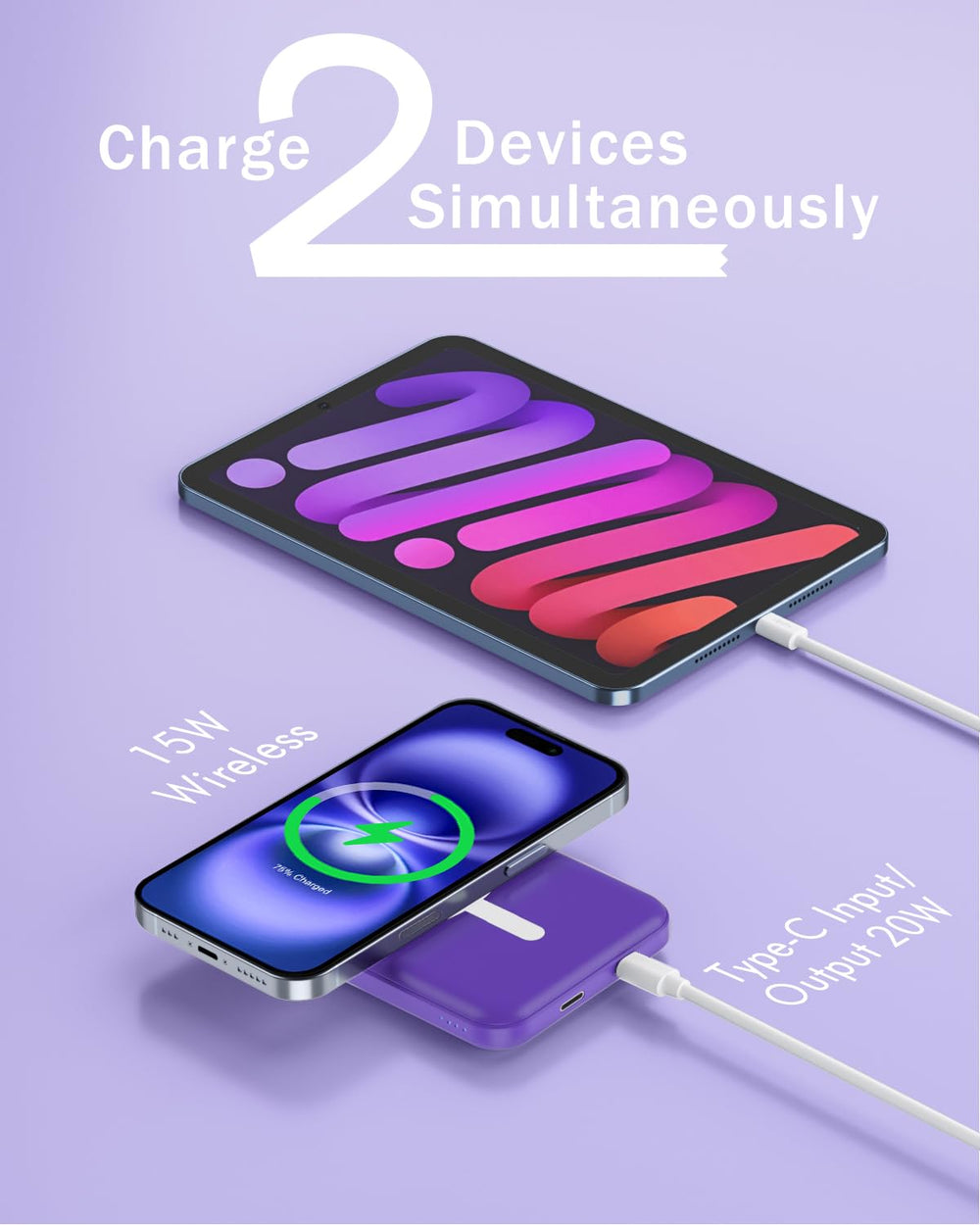 Podoru MagSafe Battery Pack wireless charging with soft silicone protection