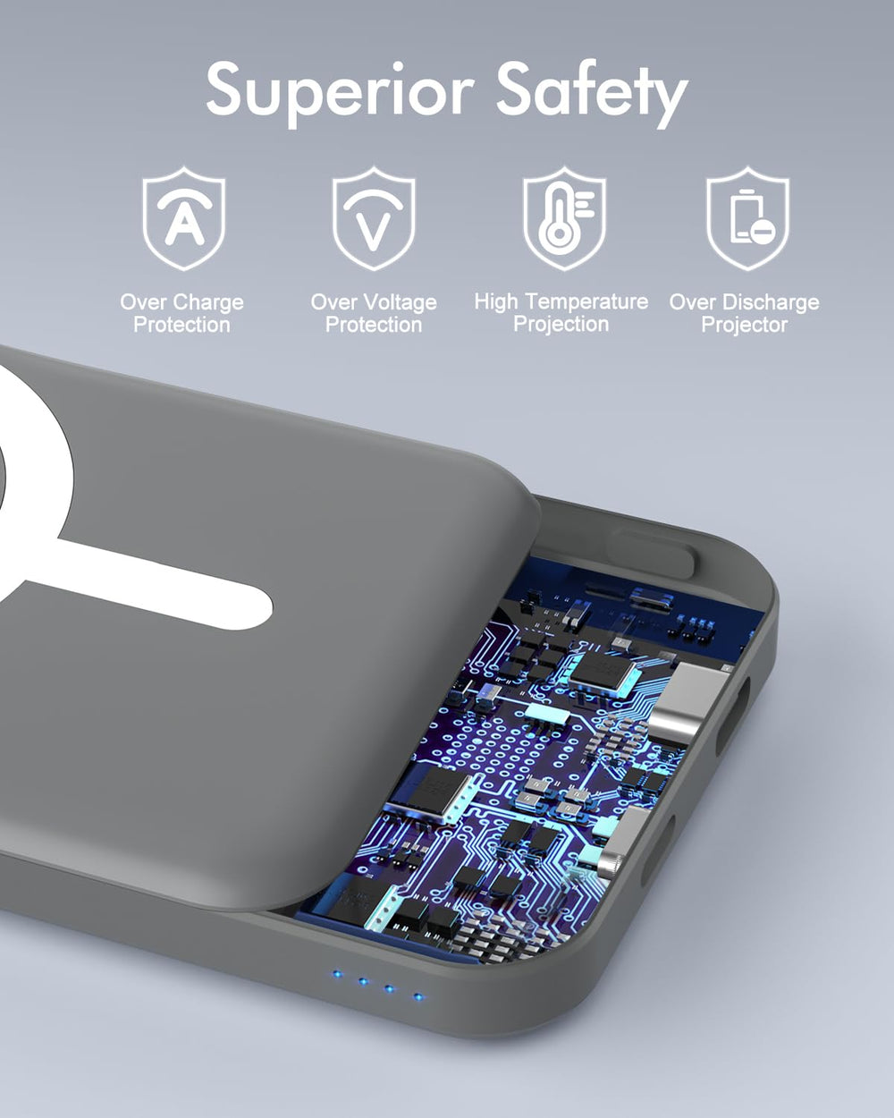 Podoru soft silicone protective shell cushions the phone during charging.