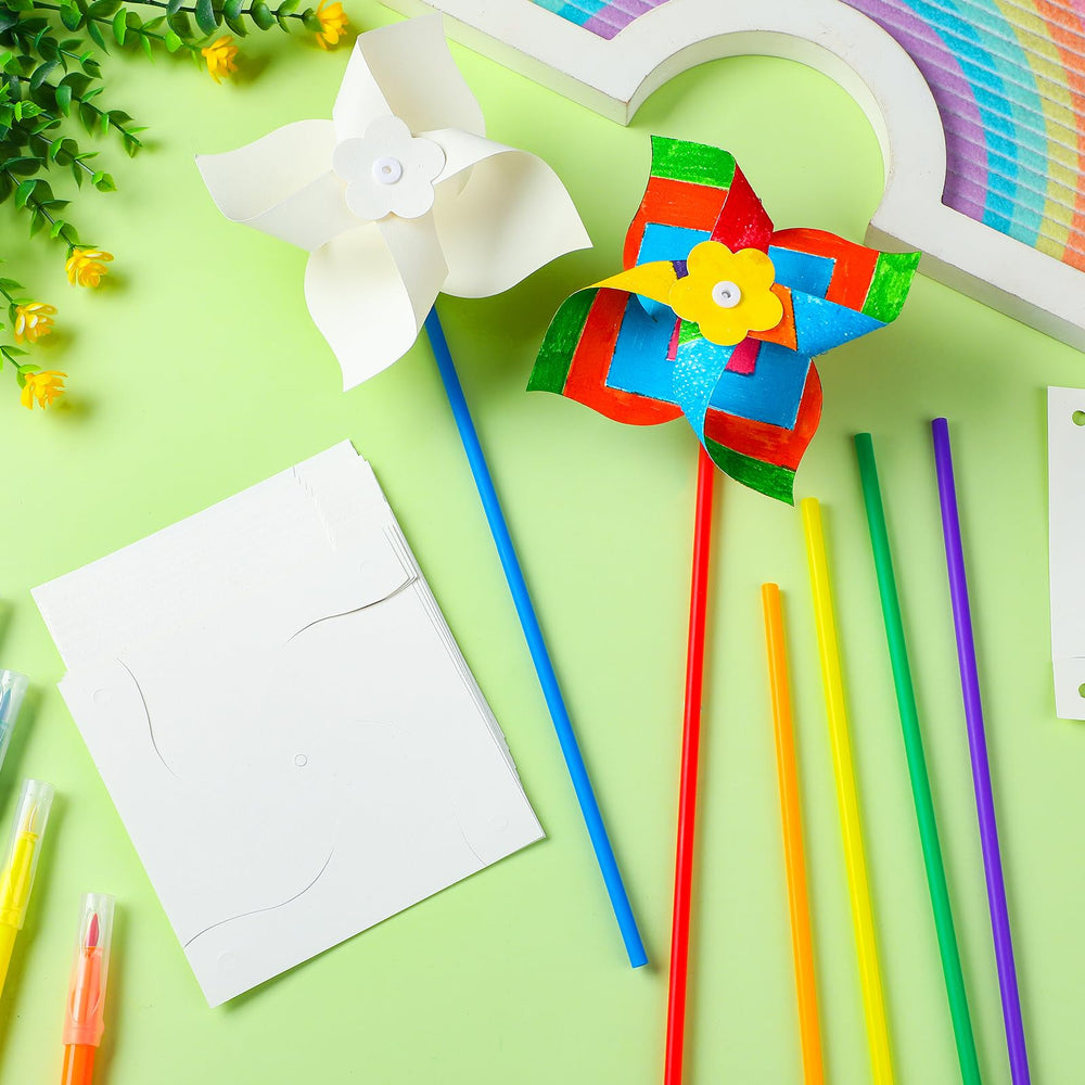 Poen Pinwheels thick cardboard durability supports repeated crafting and outdoor use