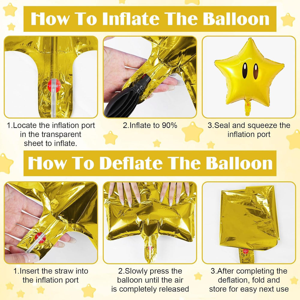 POFLWO durable 18-inch star balloons for reuse