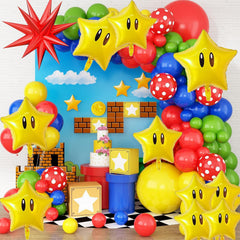 POFLWO video game themed balloon decor ideal for parties