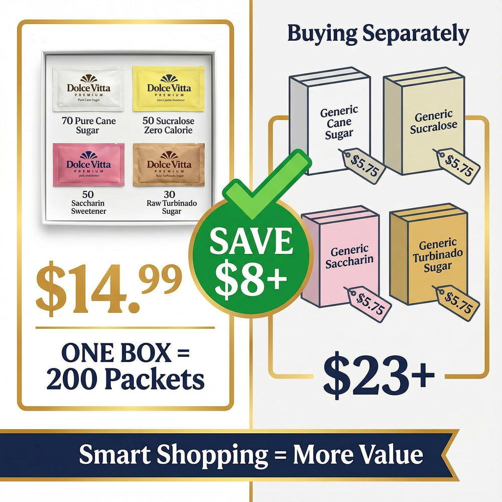 POGALIGHT Yellow Stevia packets provide zero-calorie sweetness.