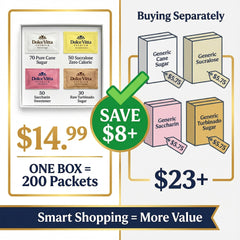 POGALIGHT Yellow Stevia packets provide zero-calorie sweetness.