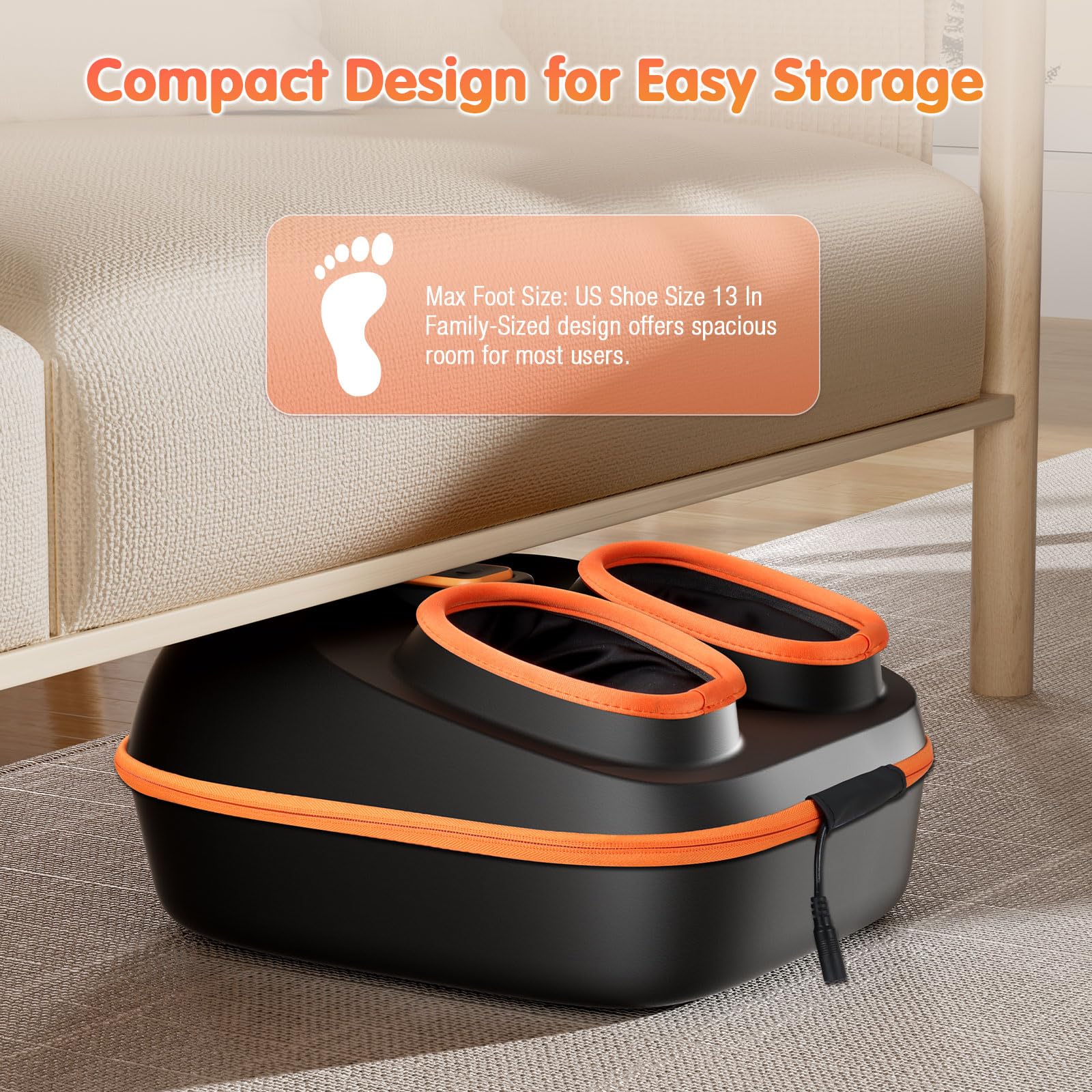 Elevated chamber design adapts to different foot shapes for even pressure.