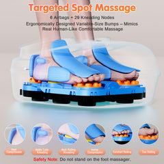 Close-up of heat settings warming cold feet before bed in the POGGT massager.