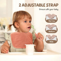 POIKSHARK adjustable bib with dual snaps fits growing babies.