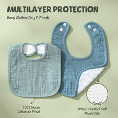 POIKSHARK bib back with velboa plush dots, added comfort and moisture handling.