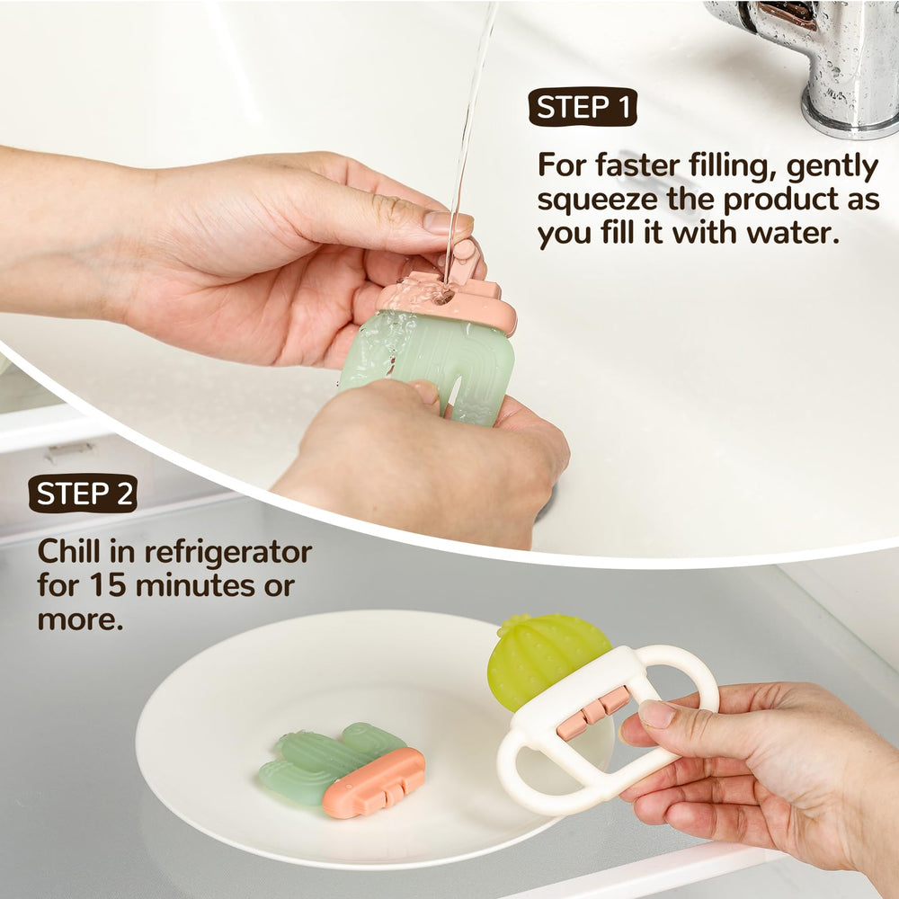 POIKSHARK BPA-free silicone teether safe for chewing.