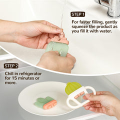POIKSHARK BPA-free silicone teether safe for chewing.