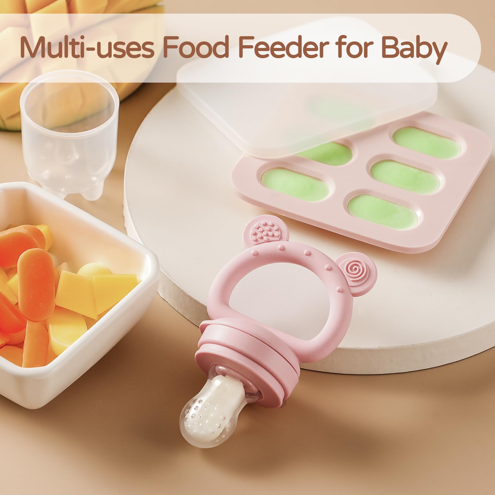 POIKSHARK silicone feeder with handle used as teether