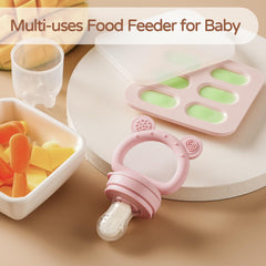 POIKSHARK silicone feeder with handle used as teether