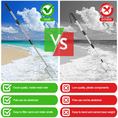 POILKMNI extendable handle makes reaching into wet sand comfortable